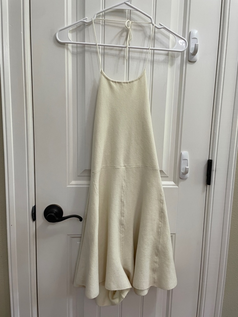 Free People Beach Cream Halter Flowy Ribbed Romper Size Medium